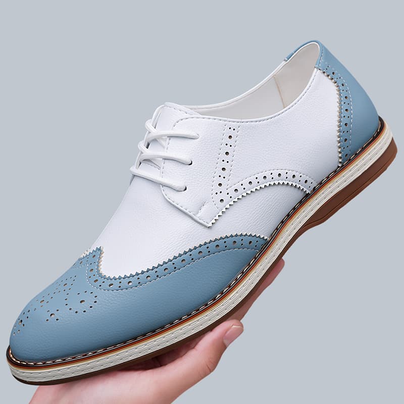Men'S Shoes Brogues - Scarpe Oxford Brogue bicolore bianche e