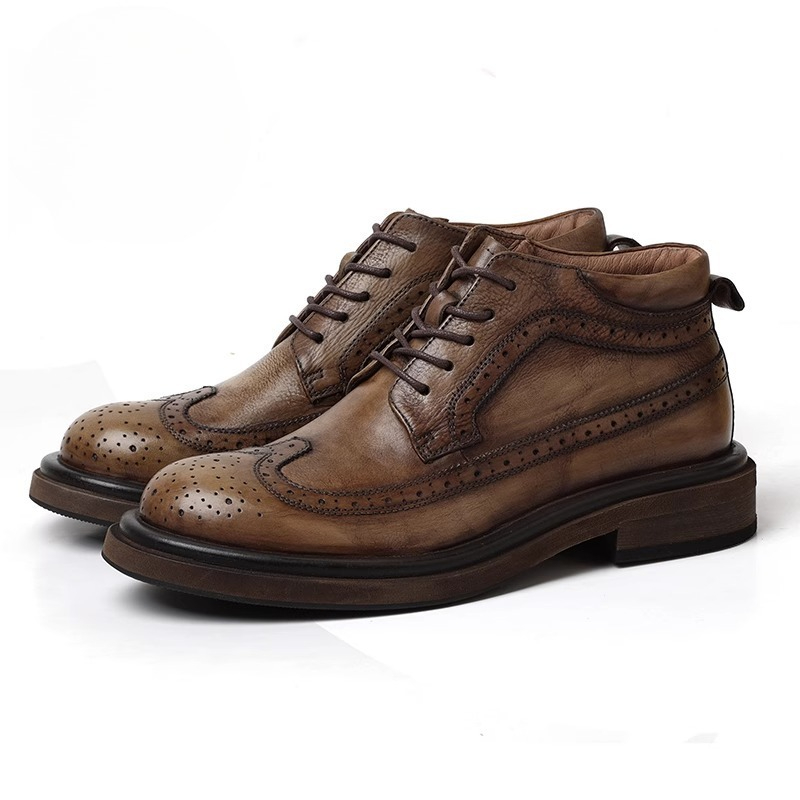 Men'S Shoes Brogues - Scarpe brogue inglesi intagliate alte da