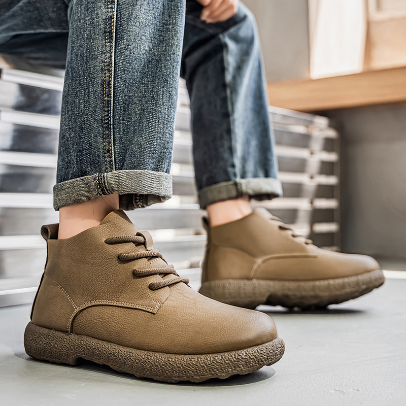 Men'S Shoes No Laces - Stivaletti da uomo Stivaletti marroni Scarpe
