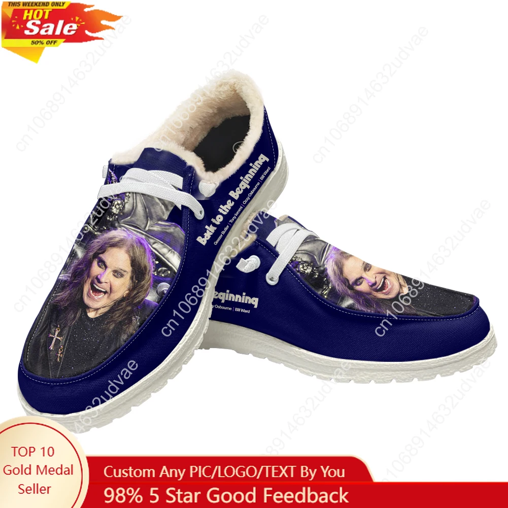 Men'S Shoes No Laces - Mocassini Ozzy Osbourne 1948-2025 in peluche,